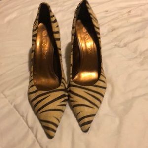 3inch two lip brown zebra print heels worn 1 time